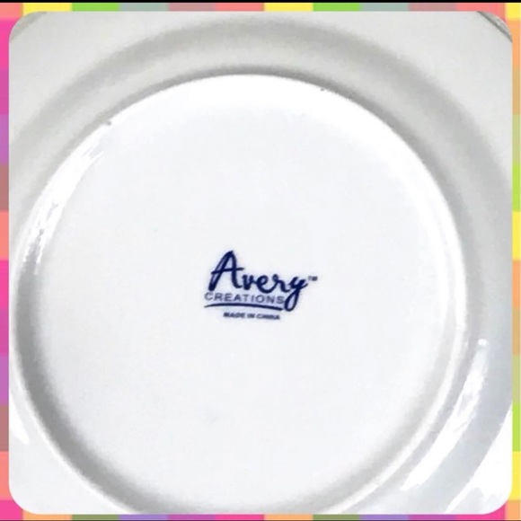 NEW 4 Pc Avery 8” BIRTHDAY PARTY DESSERT PLATE SET Holiday Event Ceramic Dishes - Picture 5 of 5